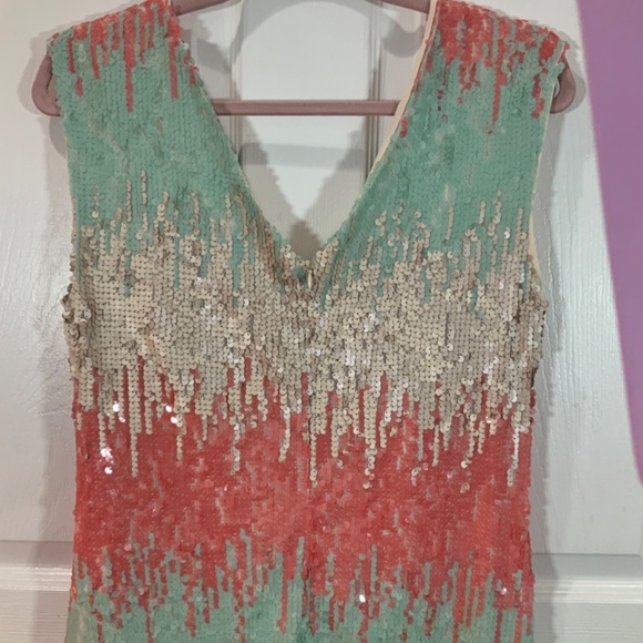 Skies Are Blue Anthropologie Sequin Wedding Party Sleeveless Mini Dress Size XS - Picture 7 of 10
